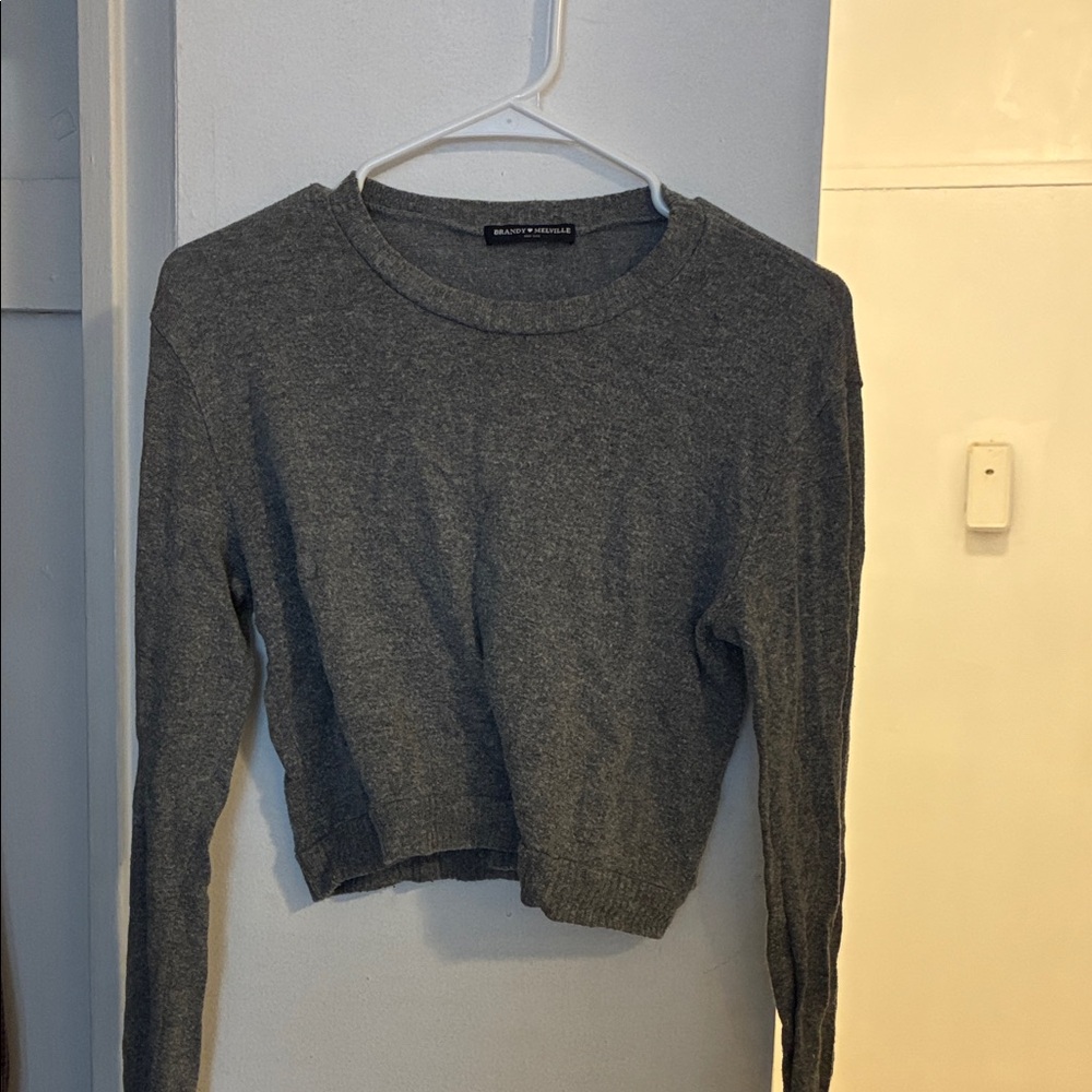Brandy Melville Gray Cropped Sweater